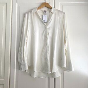 H&M White Satin Blouse